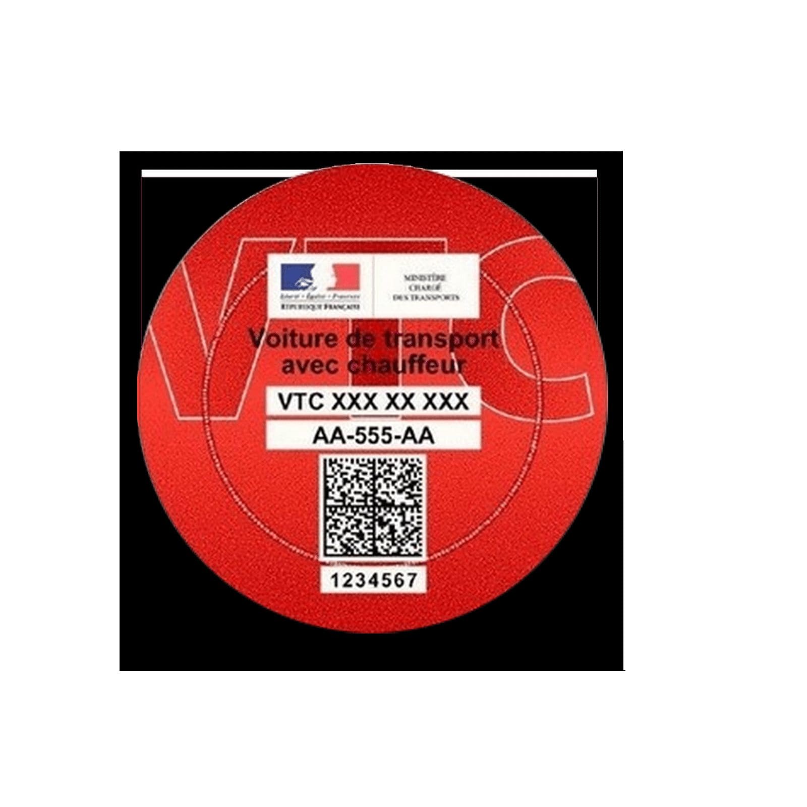 Générique NOLA Design Support VTC/Porte Carte VTC, Macaron Avant/arrière  Noir Version 2 